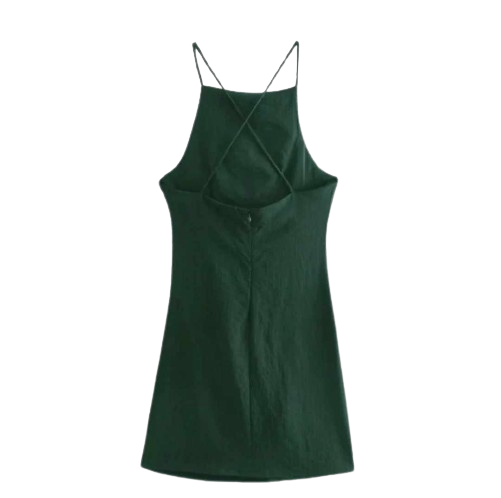 Damska letnia sukienka mini z marszczeniami - obrazek 2