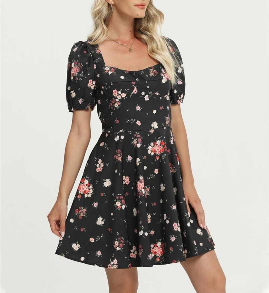 Sukienka rozkloszowana letnia mini rozmiar M - obrazek 2