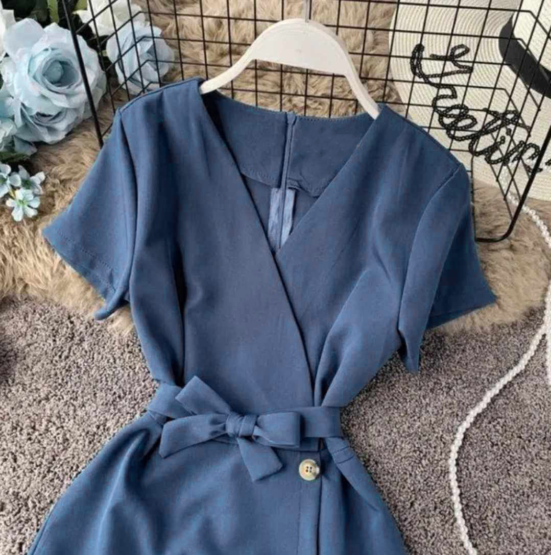 Damski granatowy kombinezon rozmiar S - obrazek 2