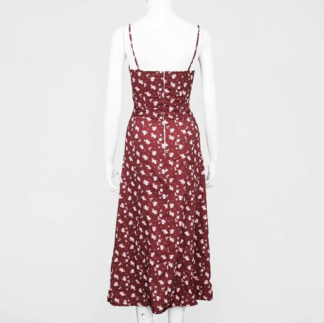 Sukienka kwiecista midi na ramiączkach rozmiar M - obrazek 2