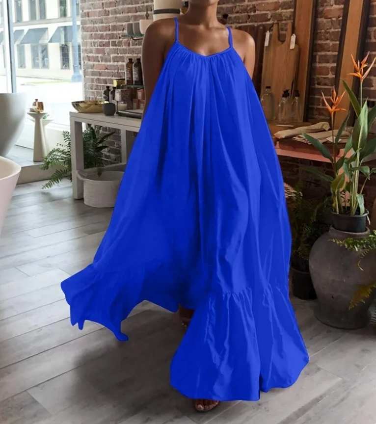 Luźna sukienka rozkloszowana maxi rozmiar XL - obrazek 5