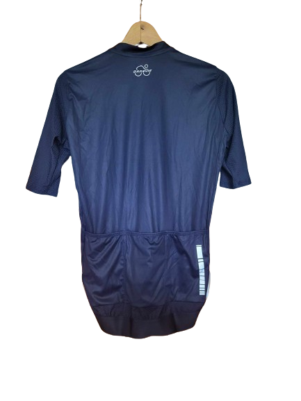 Koszulka rowerowa granatowa z krótkim rękawem - obrazek 2