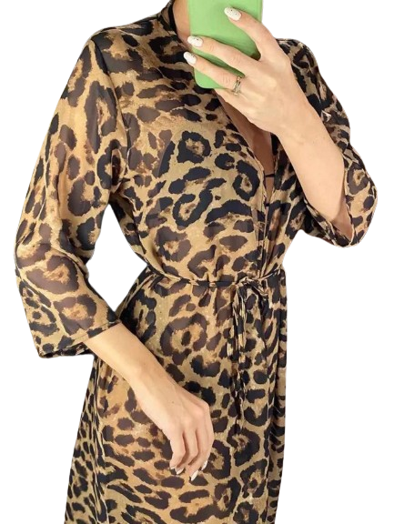 Pareo narzuta plażowa panterka na strój kąpielowy - obrazek 4