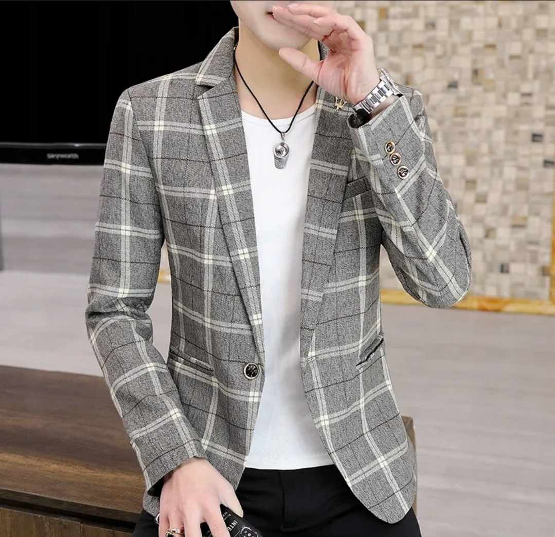 Męska marynarka w kratę rozmiar S - obrazek 2