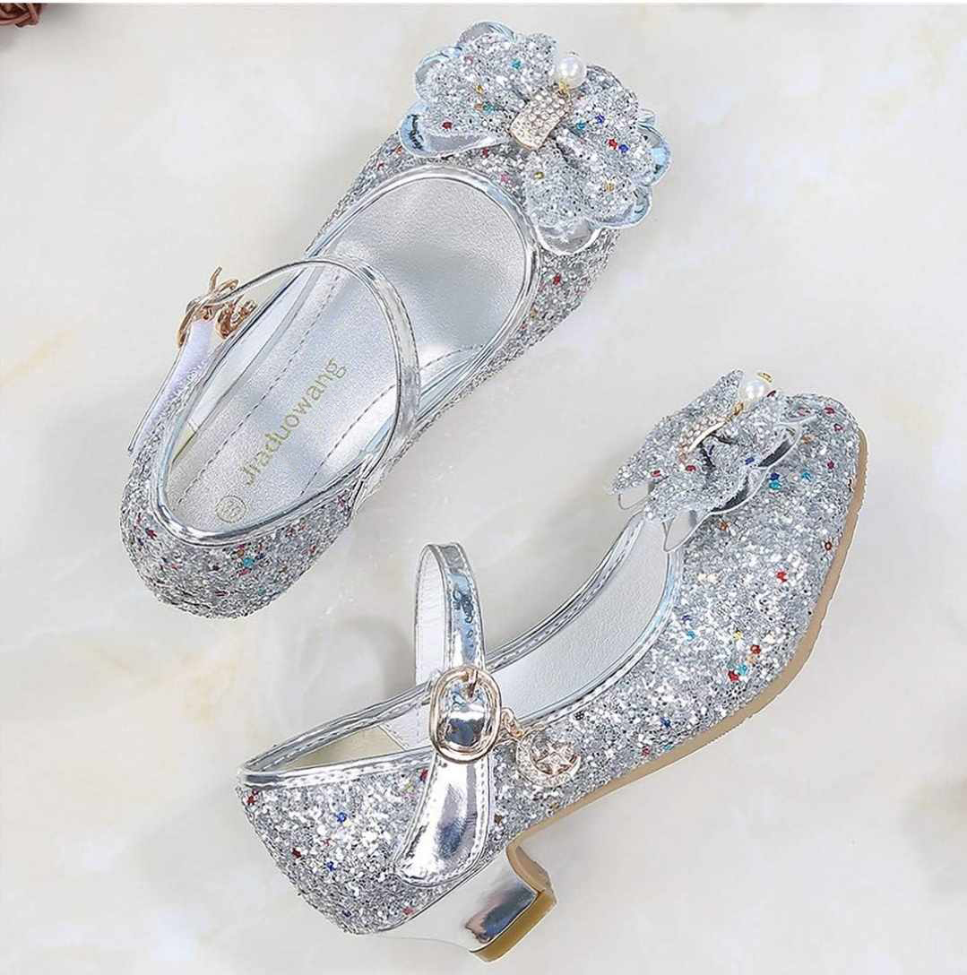 Dziewczęce błyszczące sandałki srebrne - obrazek 3
