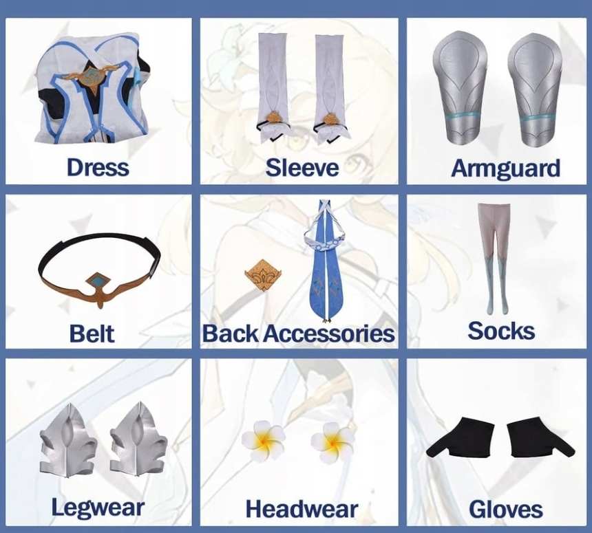 Kostium damski LUMINE Cosplay Genshin Impact Traveler - obrazek 5