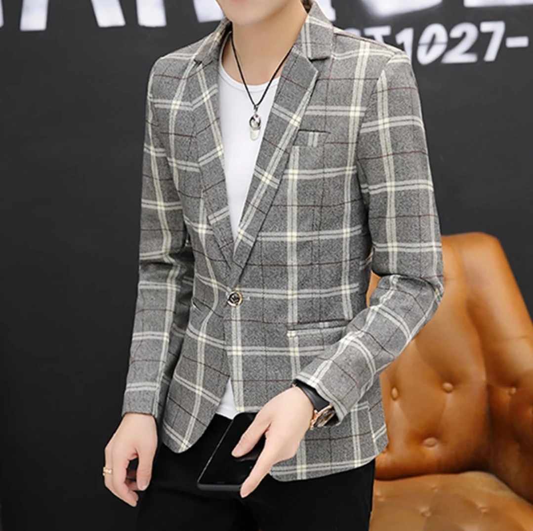 Męska marynarka w kratę rozmiar S - obrazek 3