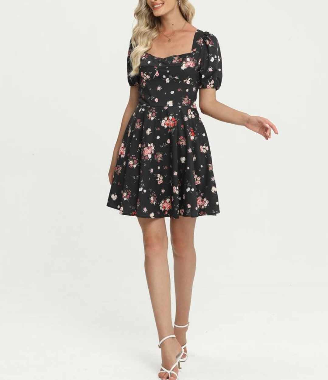 Sukienka rozkloszowana letnia mini rozmiar M - obrazek 5