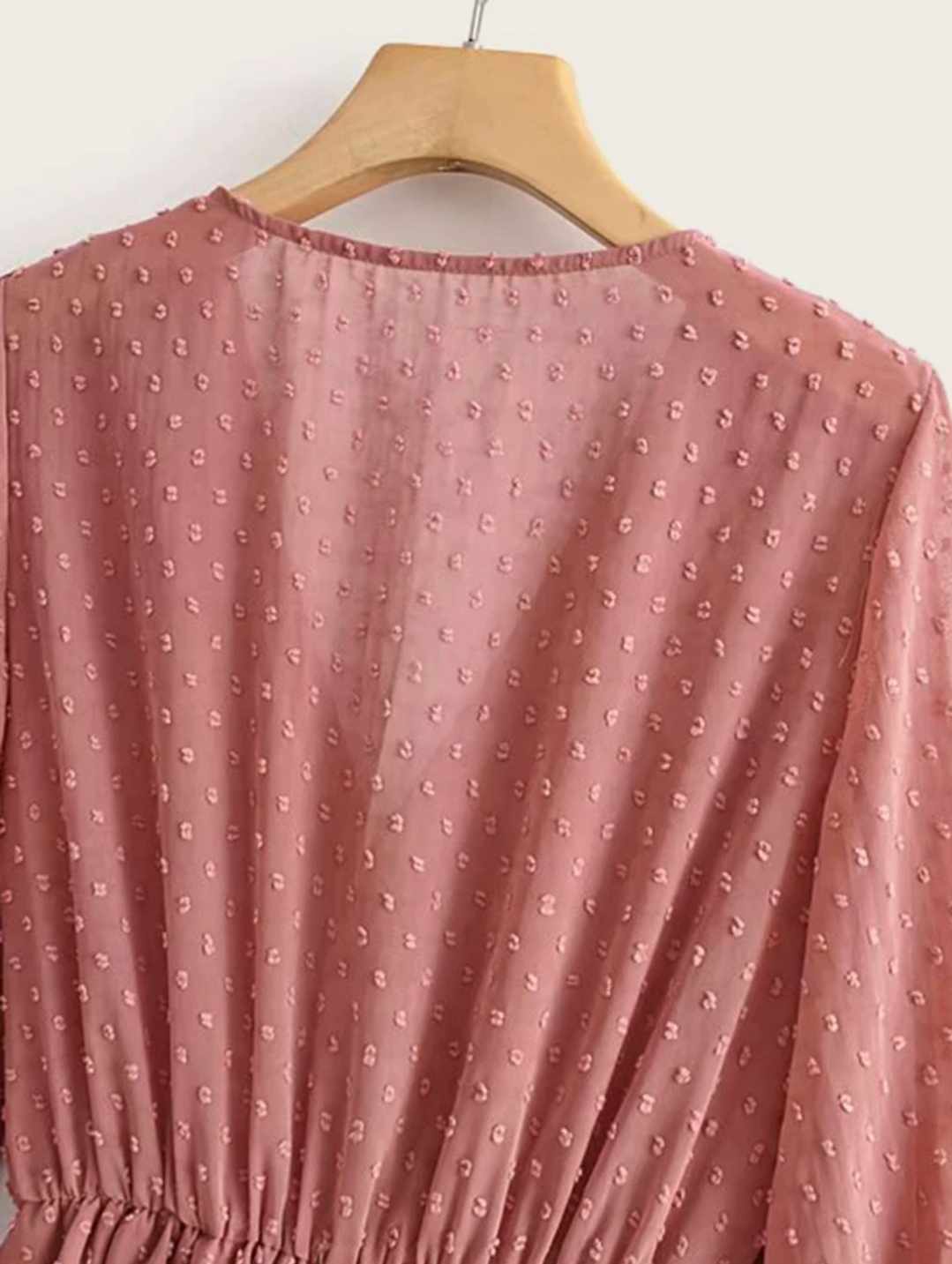 Sukienka szyfonowa mini z 3/4 rękawem - obrazek 4