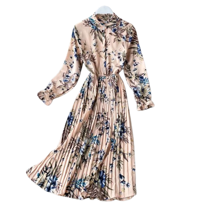 Sukienka plisowana midi w kwiaty rozmiar S