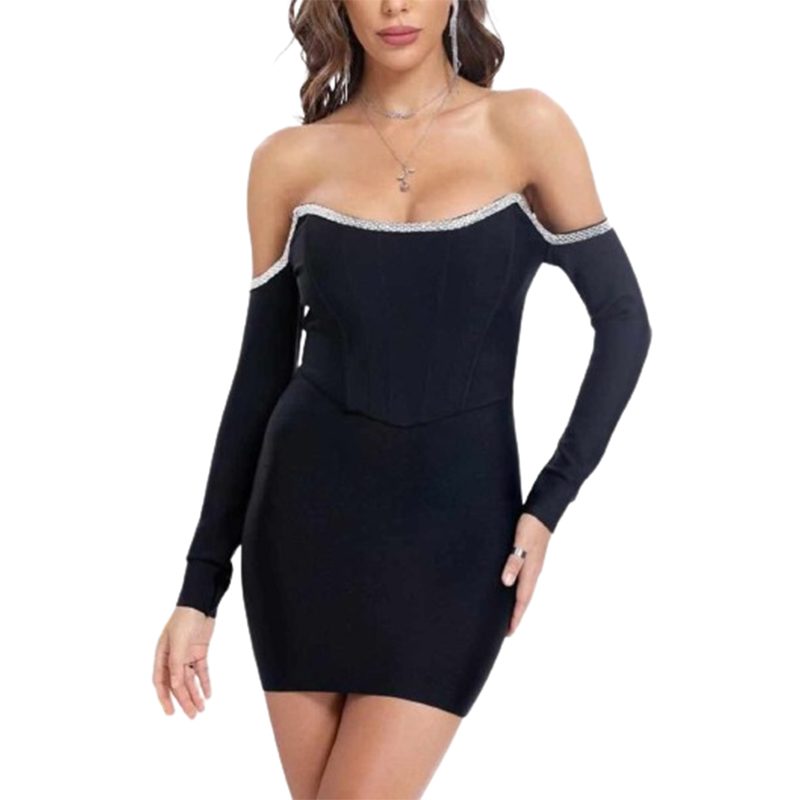 Sukienka mini z długim rękawem rozmiar S