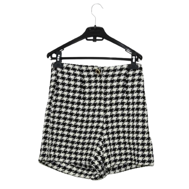 Dzianinowe spodenki damskie w pepitkę rozmiar S