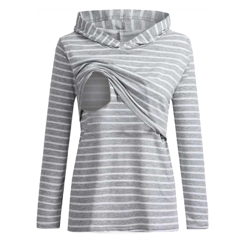 Bluzka do karmienia z długim rękawem w paski