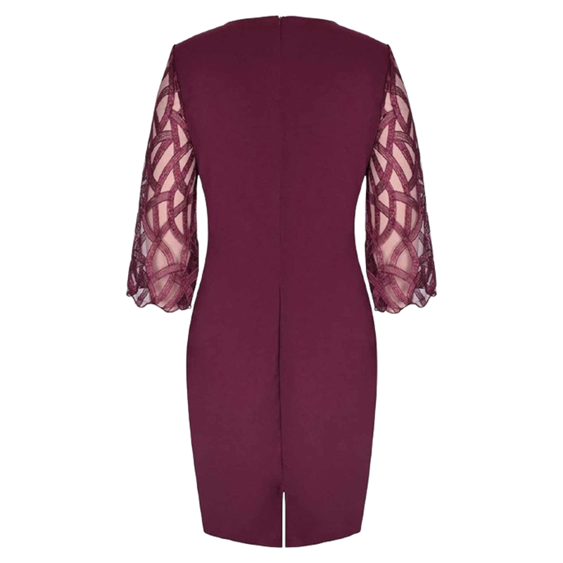 Sukienka cekinowa koronkowe rękawy rozmiar L/XL - obrazek 2