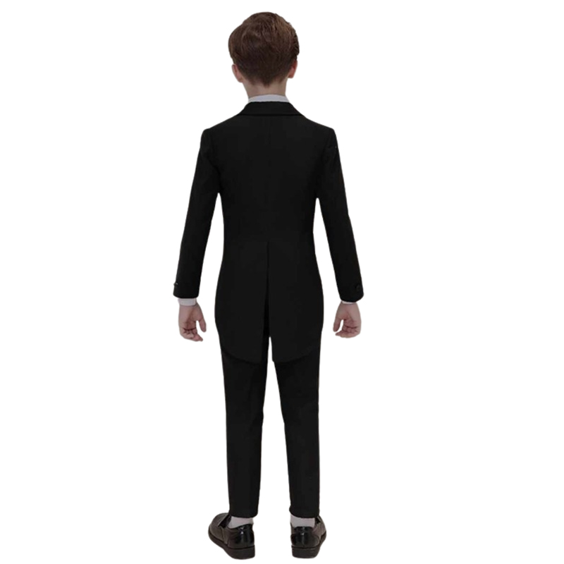 Elegancki chłopięcy komplet frak 5-częściowy garnitur - obrazek 3