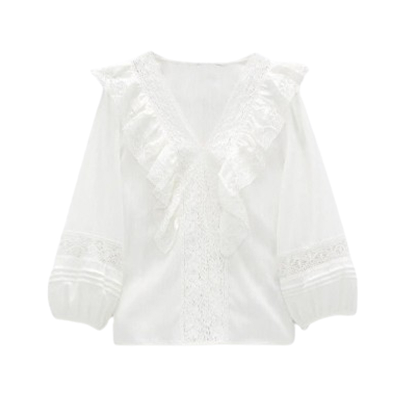 Damska bluzka przewiewna z koronką rozmiar S