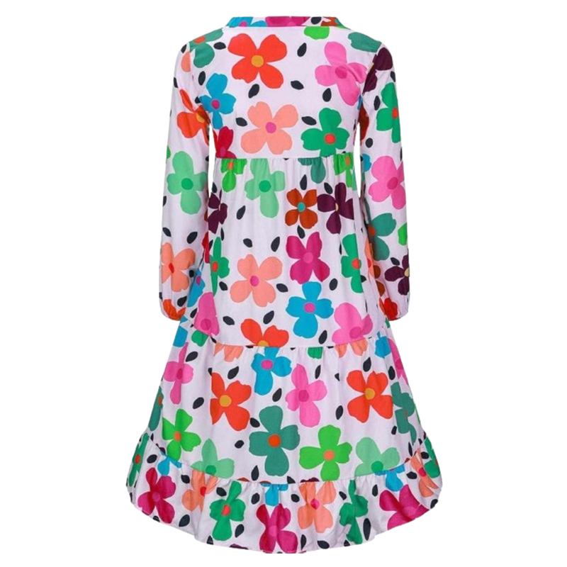 Damska sukienka letnia z długim rękawem rozmiar 3XL - obrazek 2