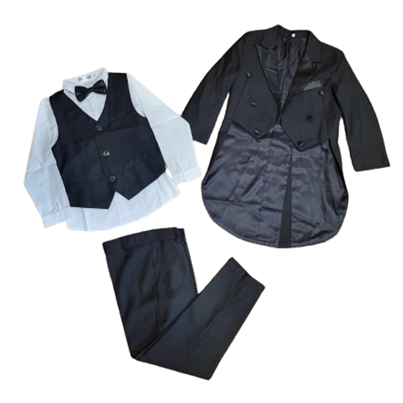 Elegancki chłopięcy komplet frak 5-częściowy garnitur - obrazek 2