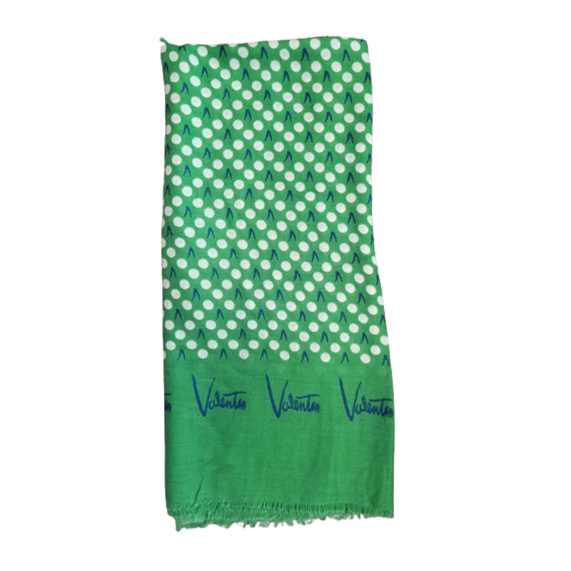 Damski zielony szalik bawełniany - obrazek 2