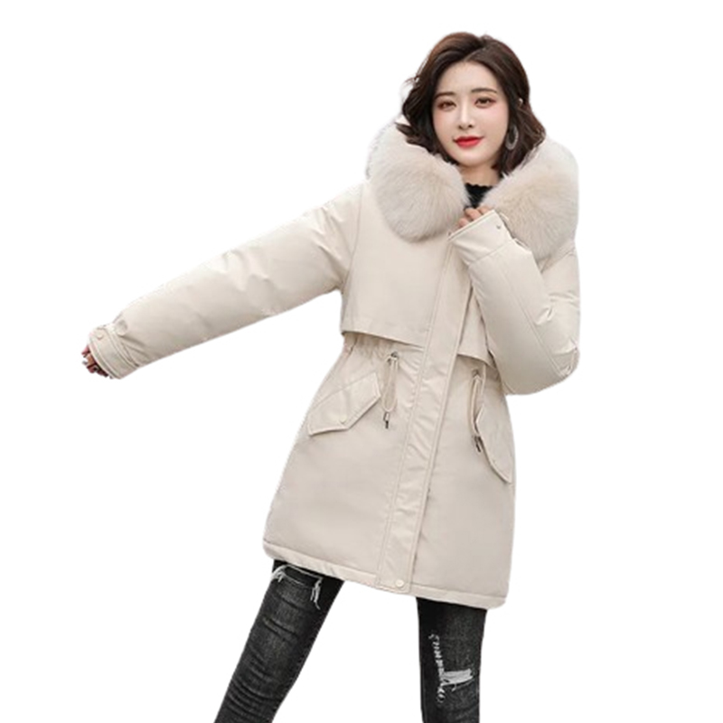 Puchowa damska kurtka kremowa rozmiar L