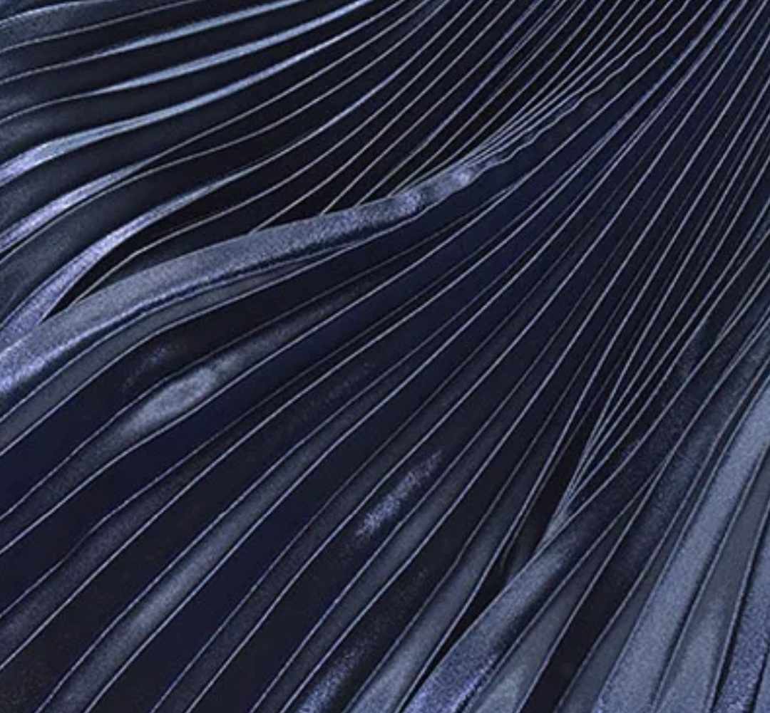 Satynowa spódnica granatowa midi plisowana rozmiar 38 - obrazek 2