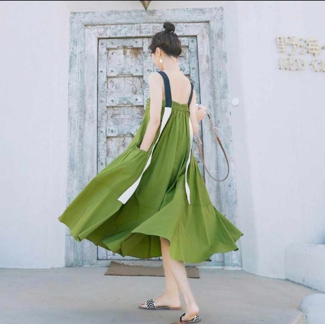 Luźna sukienka rozkloszowana midi rozmiar S/M - obrazek 6