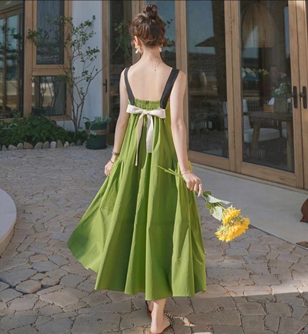 Luźna sukienka rozkloszowana midi rozmiar S/M - obrazek 4