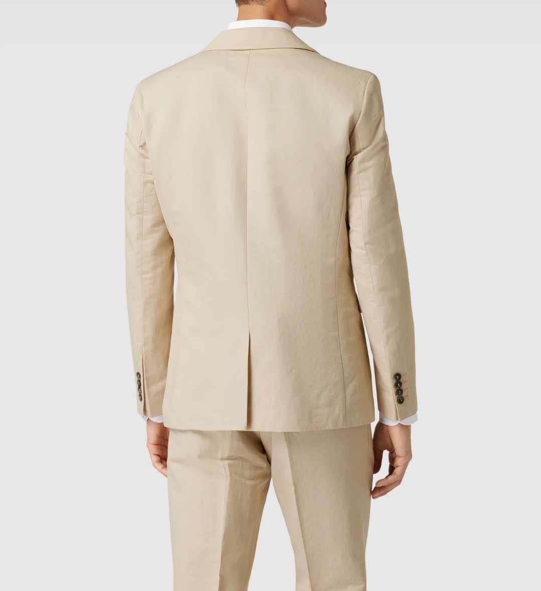 Dwuczęściowy beżowy garnitur męski - obrazek 3