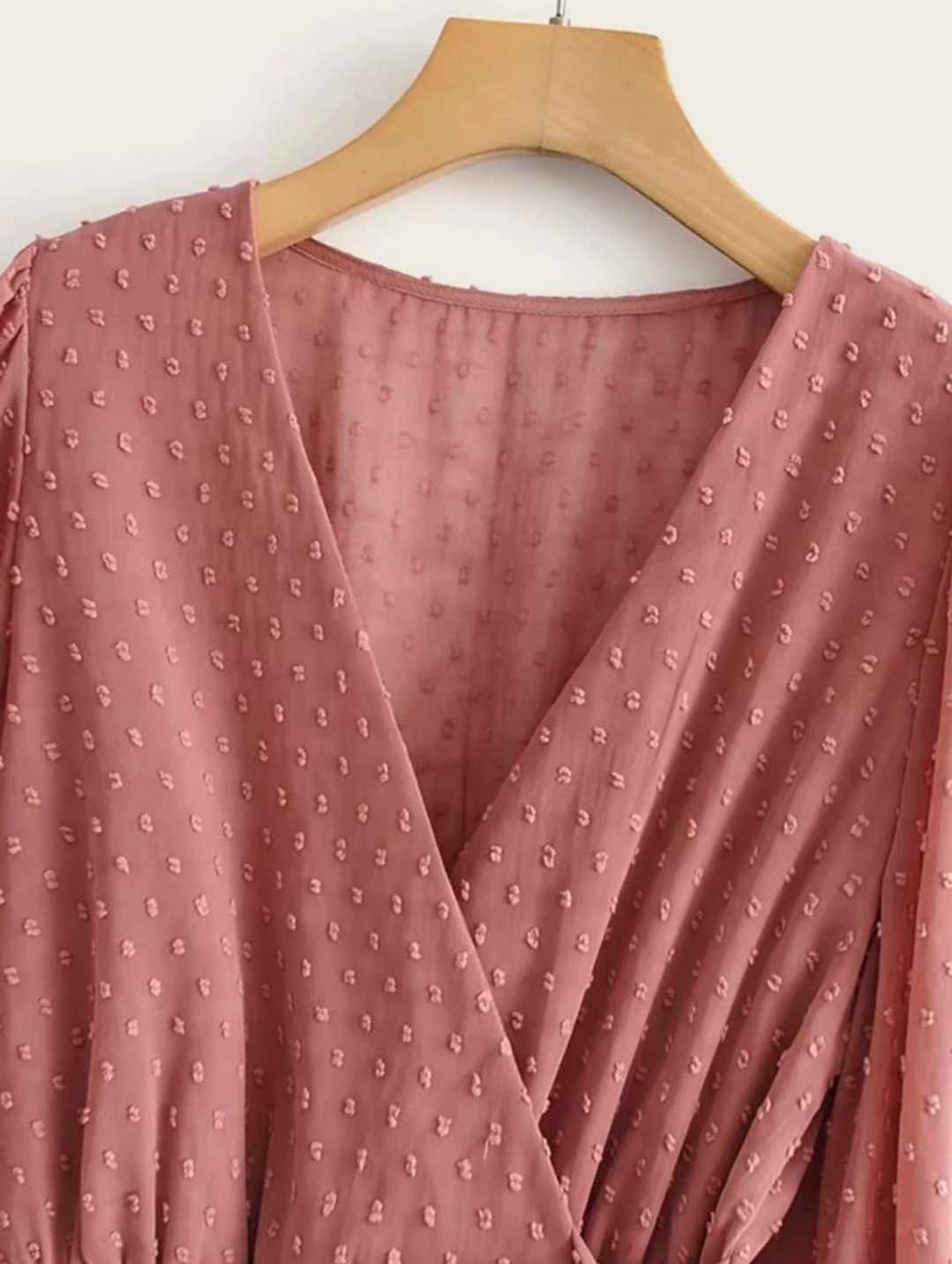 Sukienka szyfonowa mini z 3/4 rękawem - obrazek 3