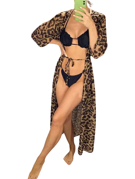 Pareo narzuta plażowa panterka na strój kąpielowy - obrazek 2