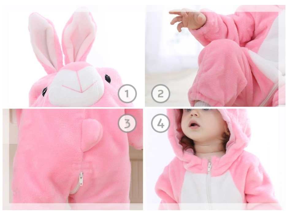 Różowa piżama dziecięca królik - obrazek 4