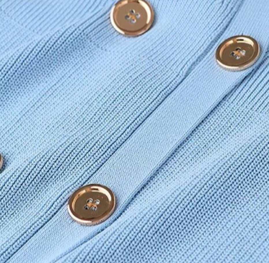 Sukienka dzianinowa niebieska mini rozmiar M - obrazek 5