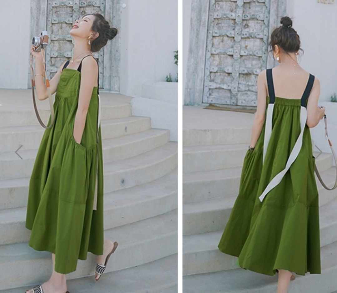 Luźna sukienka rozkloszowana midi rozmiar S/M - obrazek 2