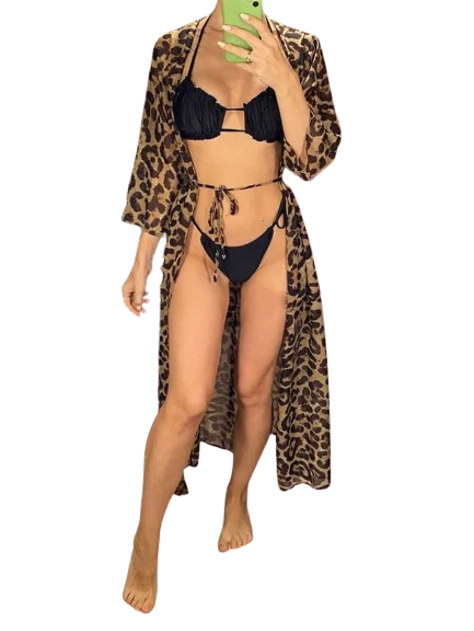 Pareo narzuta plażowa panterka na strój kąpielowy - obrazek 5