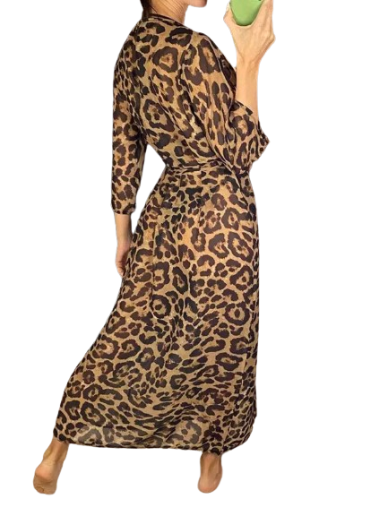 Pareo narzuta plażowa panterka na strój kąpielowy - obrazek 3