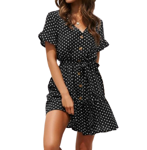 Damska letnia sukienka w groszki rozmiar M - obrazek 2