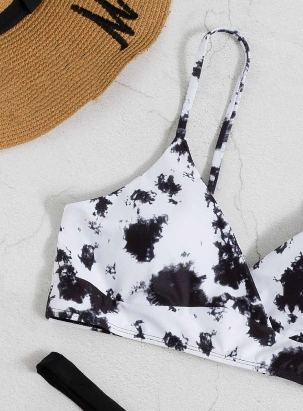 Dwuczęściowy czarno-biały strój kąpielowy S - obrazek 3