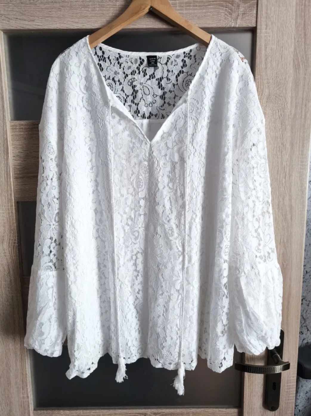 Damska koronkowa bluzka biała rozmiar 2XL/3XL - obrazek 2