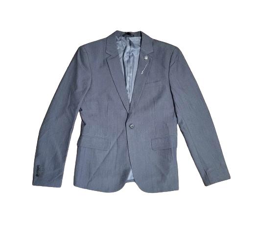 Młodzieżowy chłopięcy trzyczęściowy garnitur szary - obrazek 2