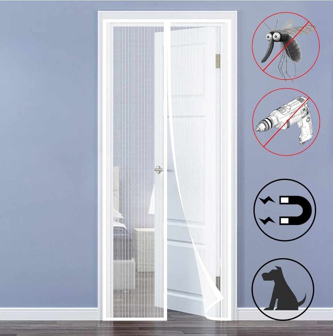 Moskitiera na drzwi z zapięciem na magnes 80x190 - obrazek 3