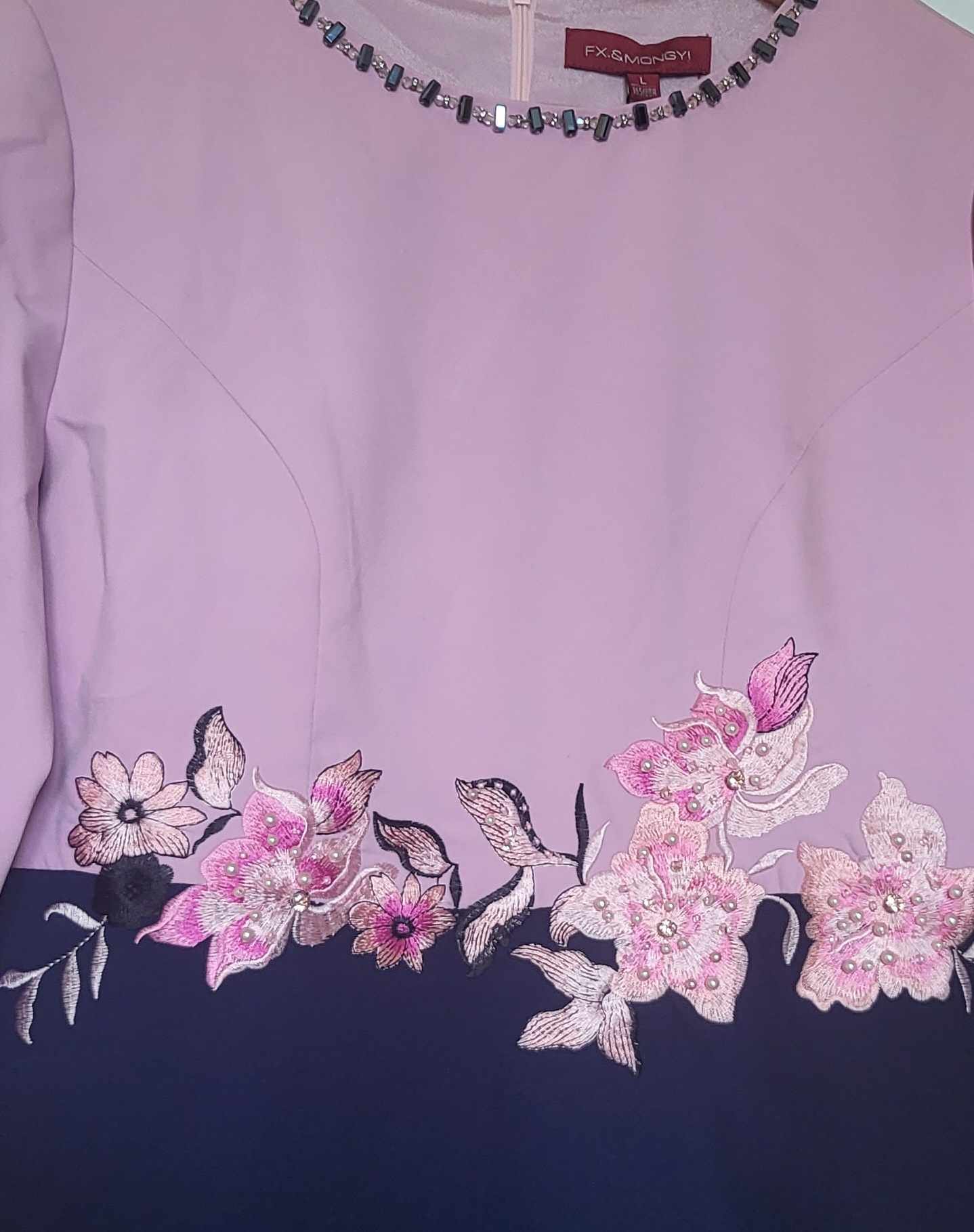 Damska ołówkowa sukienka z długim rękawem rozmiar M - obrazek 2