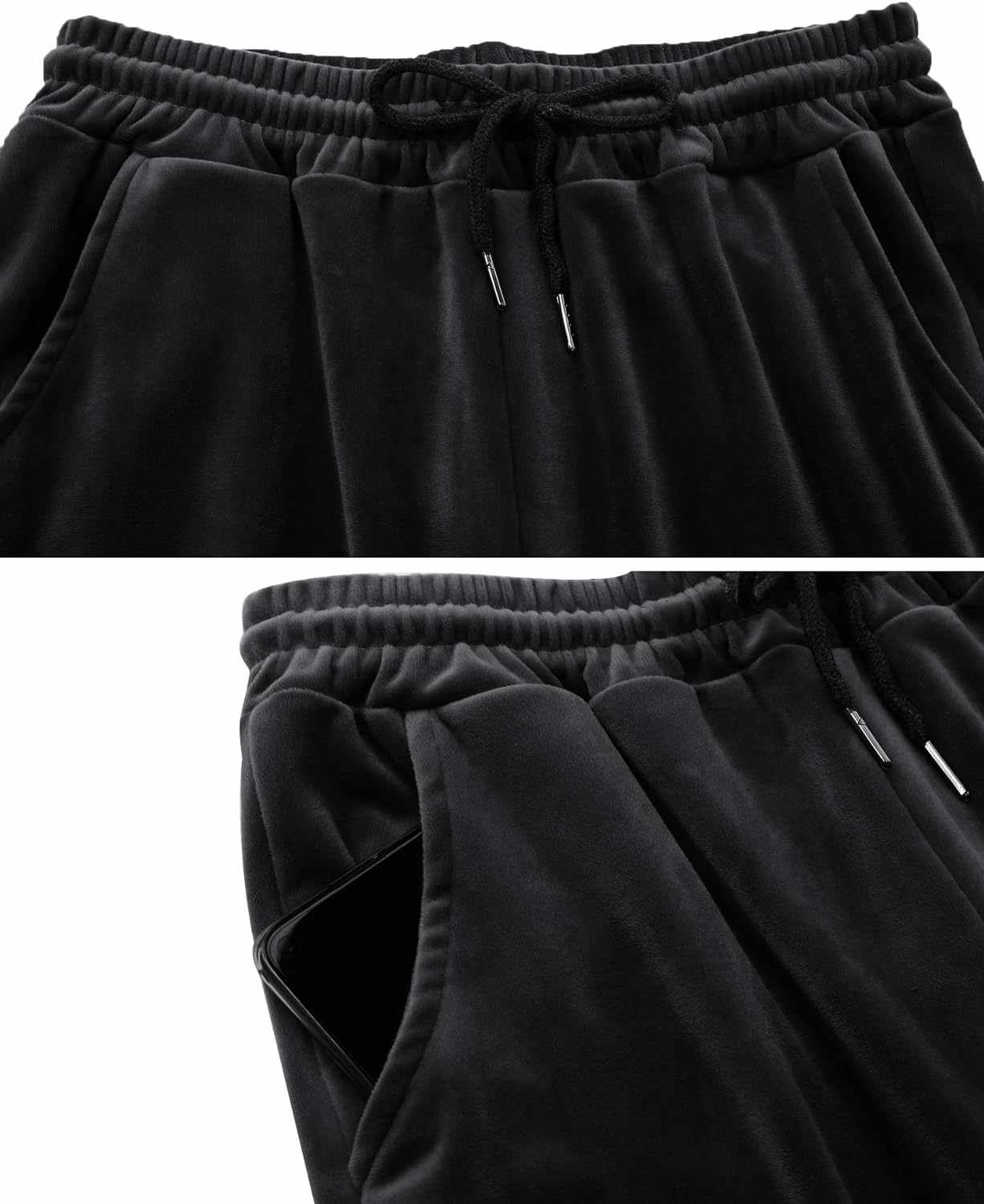 Damski welurowy czarny komplet dresowy rozmiar M - obrazek 4