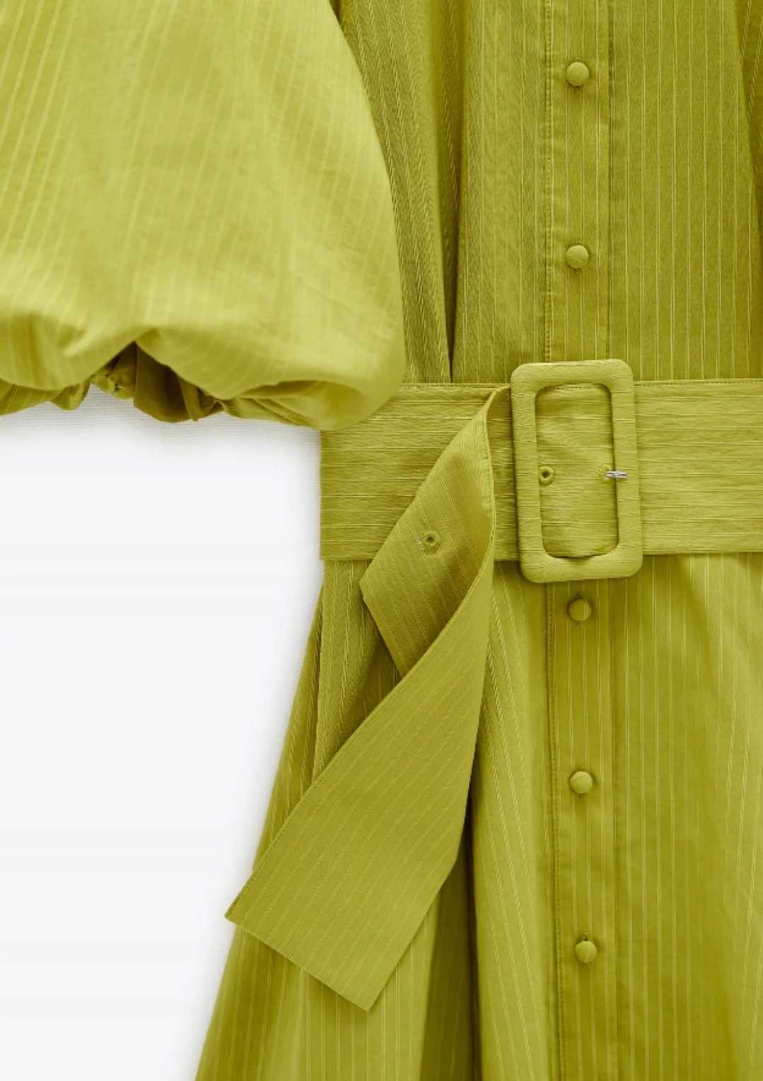 Sukienka koszulowa bufiaste rękawy rozmiar S - obrazek 3