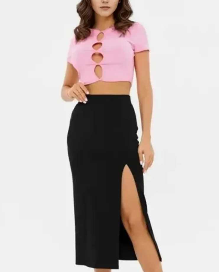 Czarna ołówkowa spódnica midi rozmiar S - obrazek 3