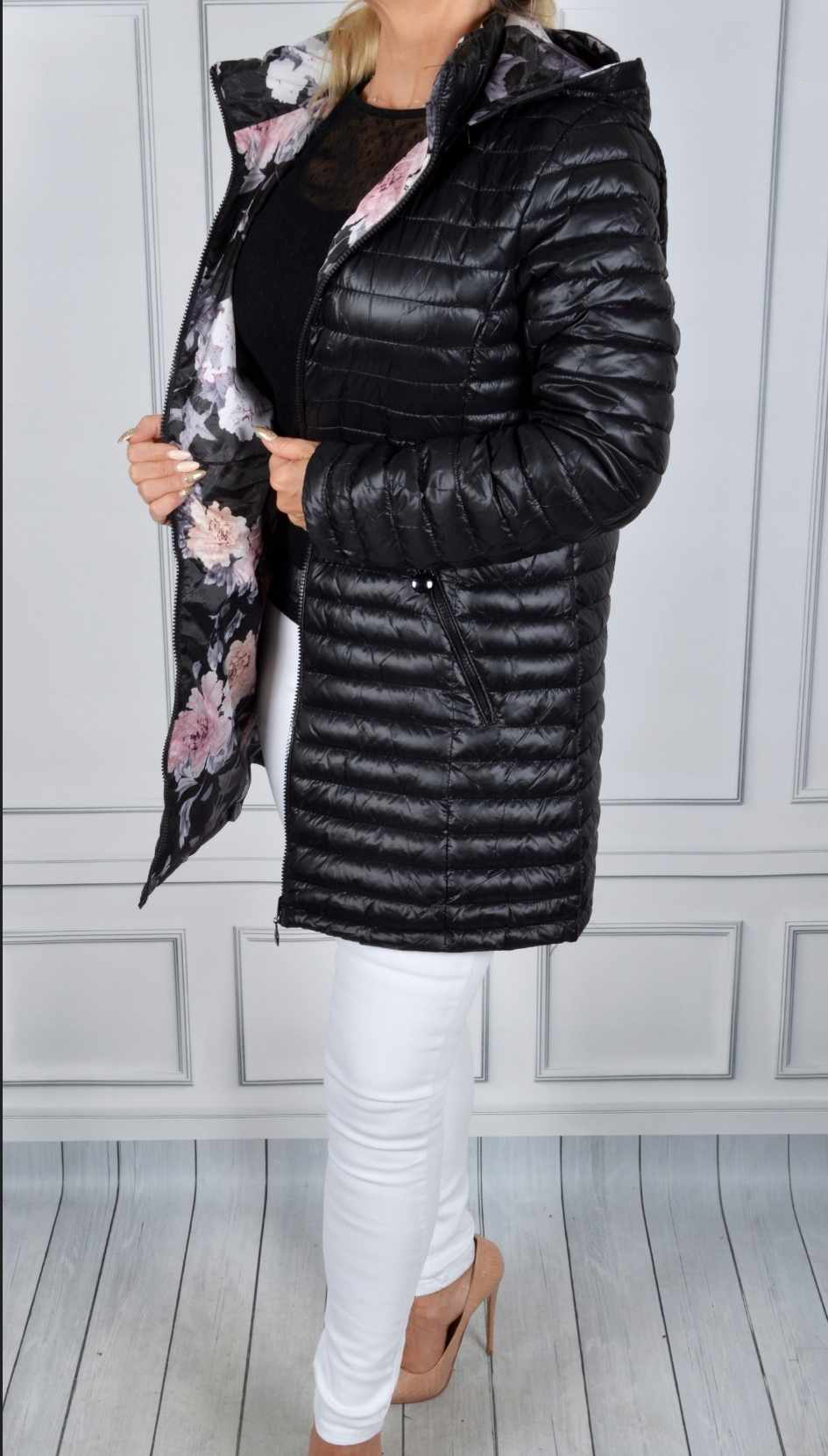 Dwustronna pikowana damska kurtka rozmiar M/L - obrazek 2