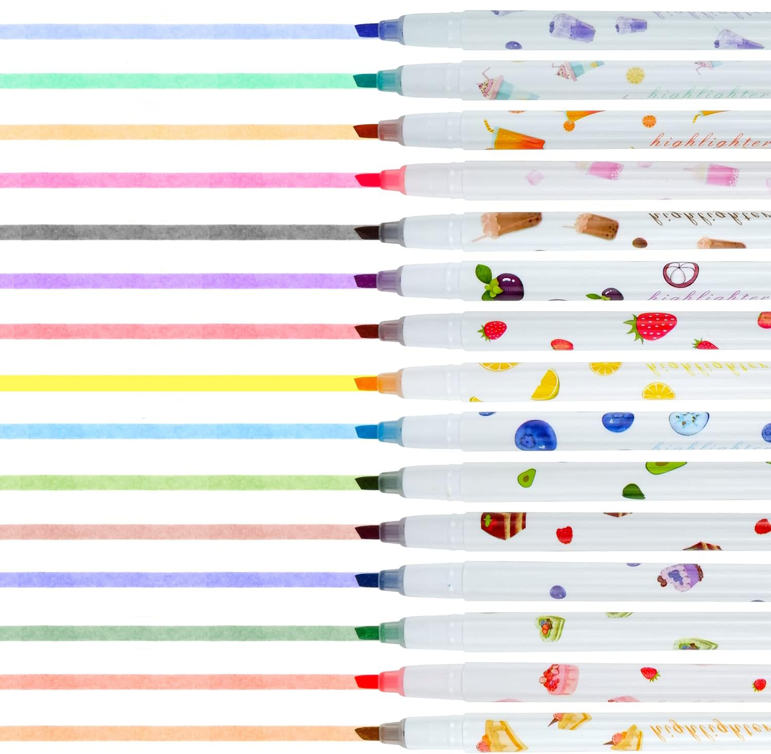 Markery fluorescencyjne wielokolorowe 15 sztuk - obrazek 2