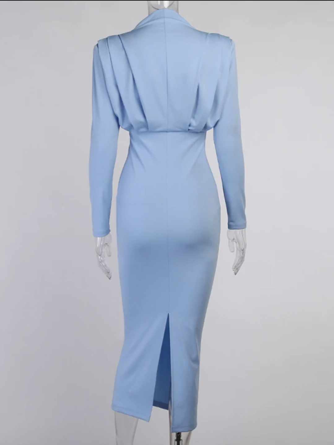 Elegancka sukienka midi długi rękaw rozmiar S - obrazek 3