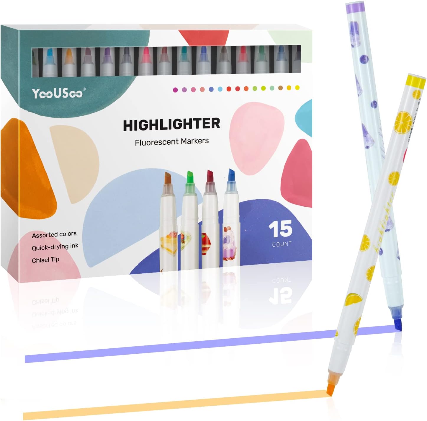 Markery fluorescencyjne wielokolorowe 15 sztuk - obrazek 4