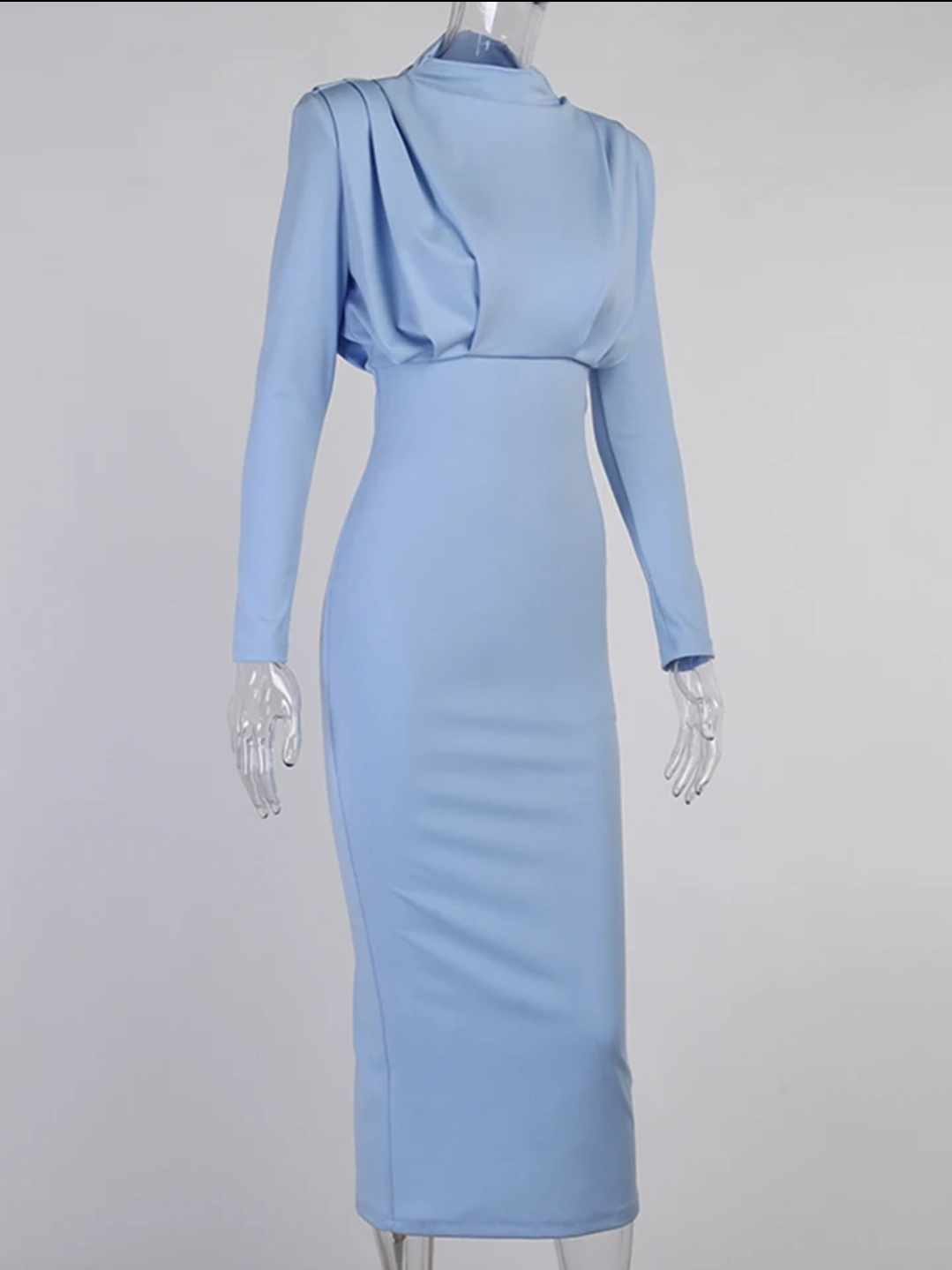 Elegancka sukienka midi długi rękaw rozmiar S - obrazek 2