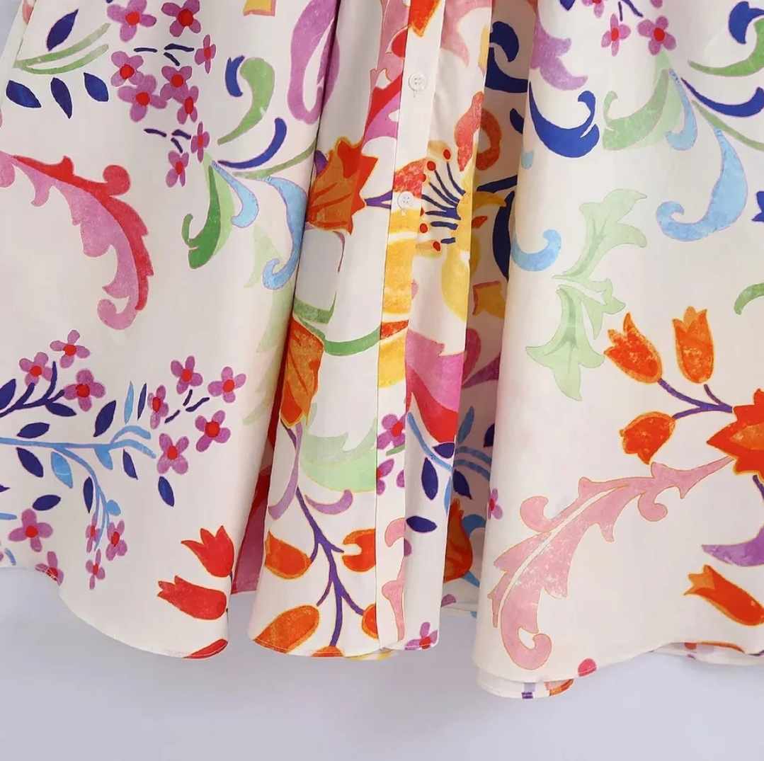 Sukienka koszulowa wzorzysta midi rozmiar M - obrazek 5